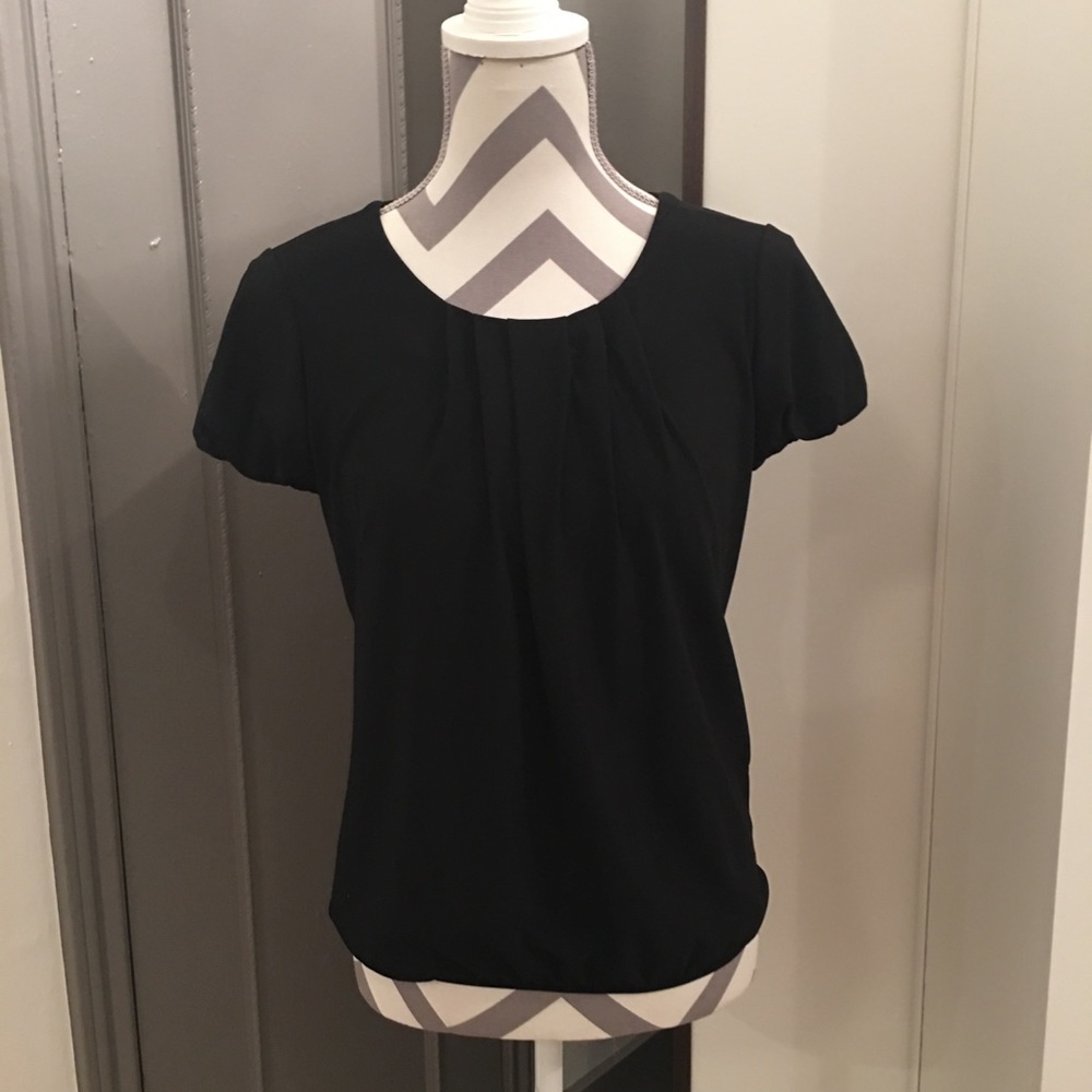 White House Black Market Black Stretch Blouse